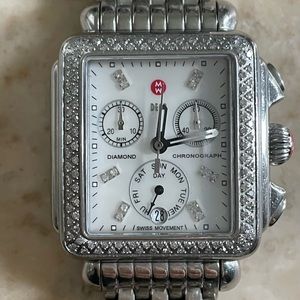 Michele Deco Diamond Chronograph Swiss Movement Watch